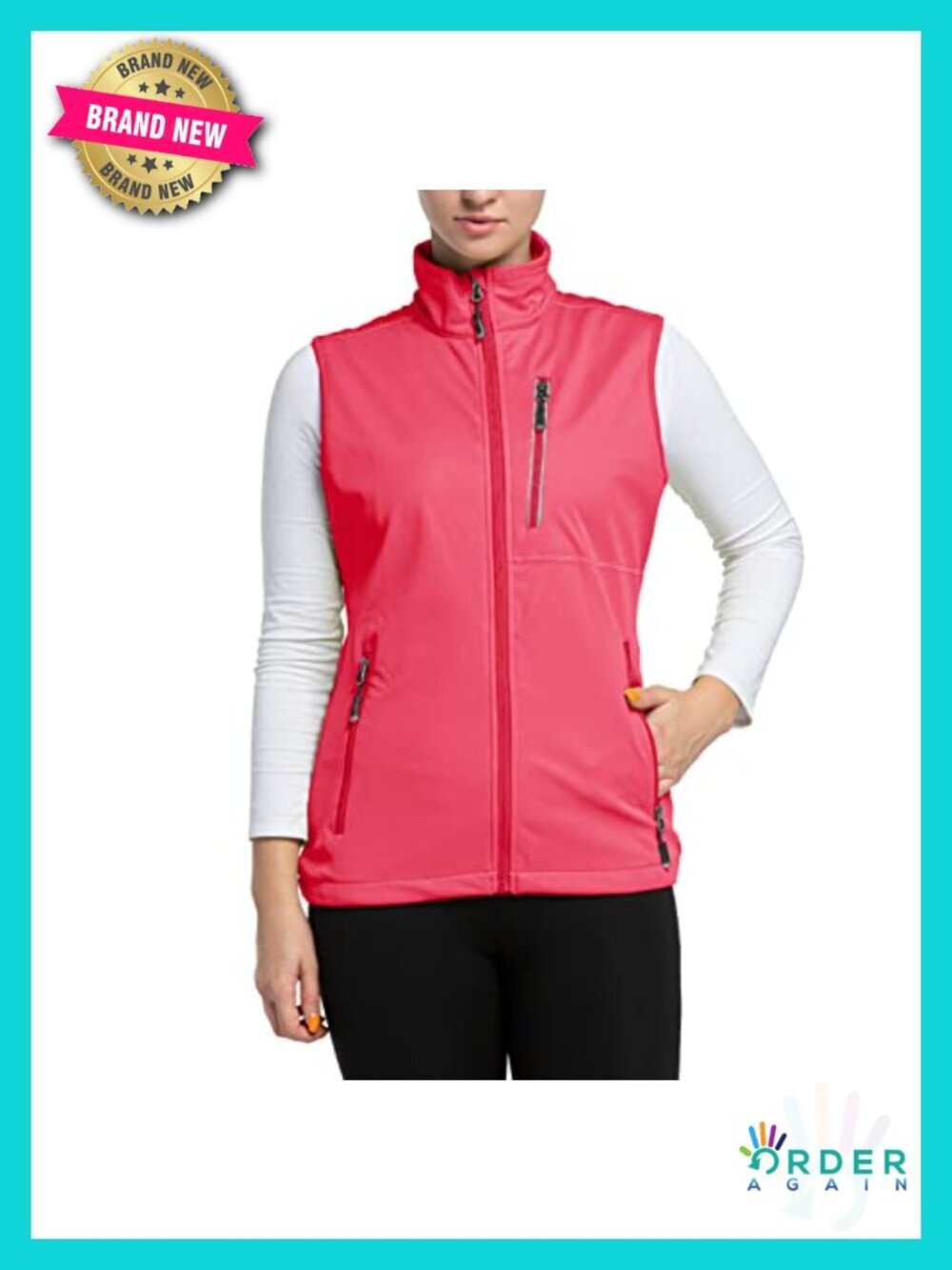 Windproof Lightweight Running Vest with Pockets Outerwear Sleeveless Jacket for